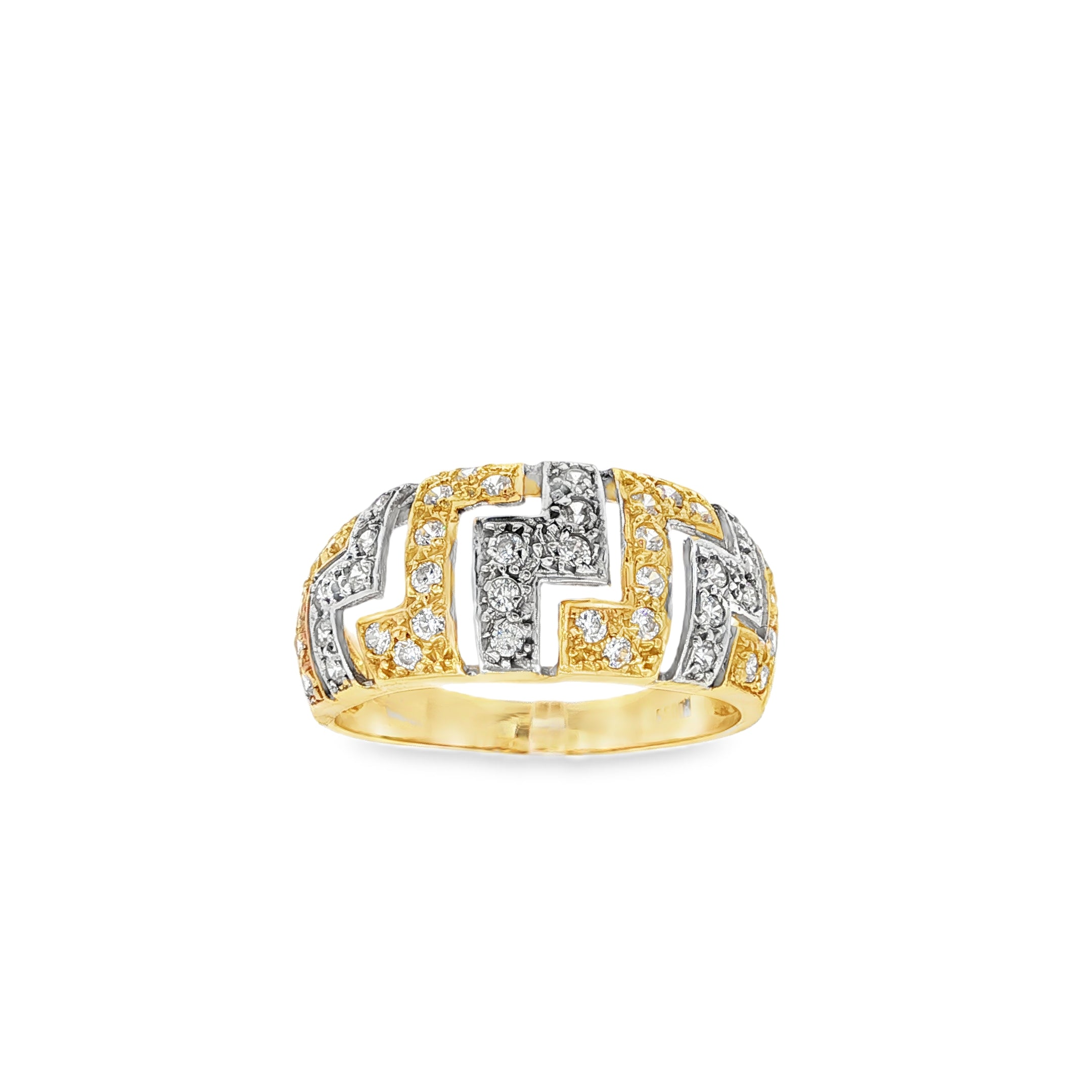 ANILLO BICOLOR CON CIRCONITAS