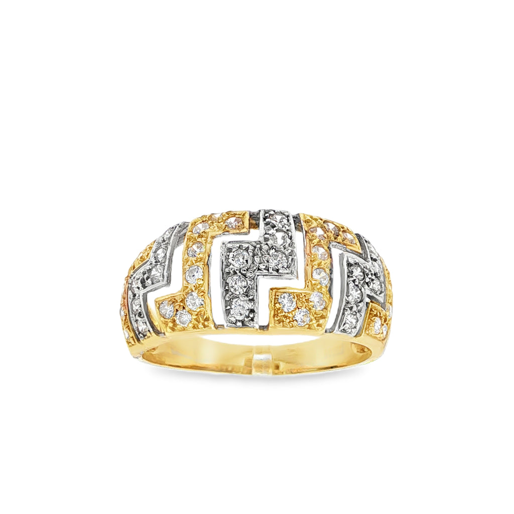 ANILLO BICOLOR CON CIRCONITAS