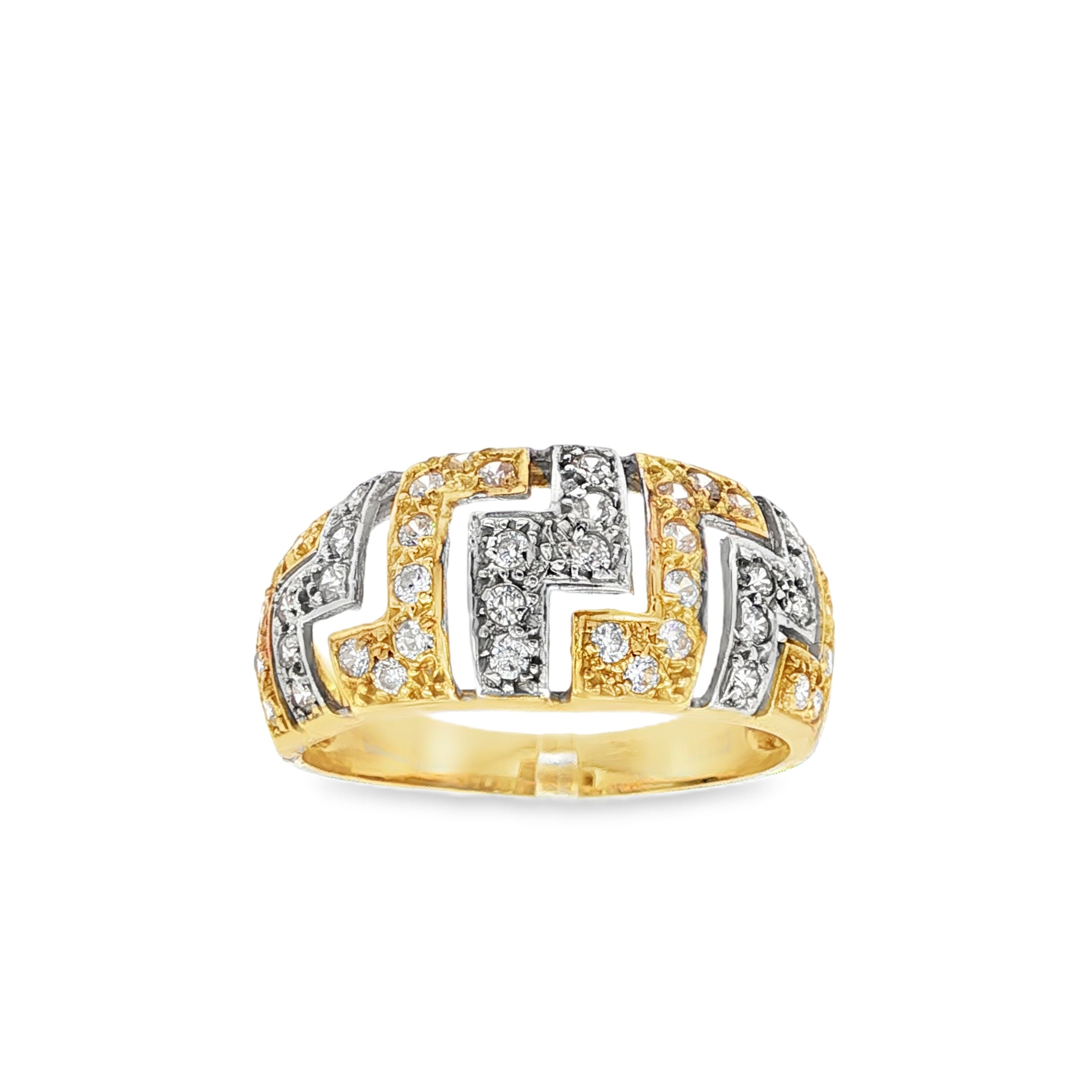 ANILLO BICOLOR CON CIRCONITAS
