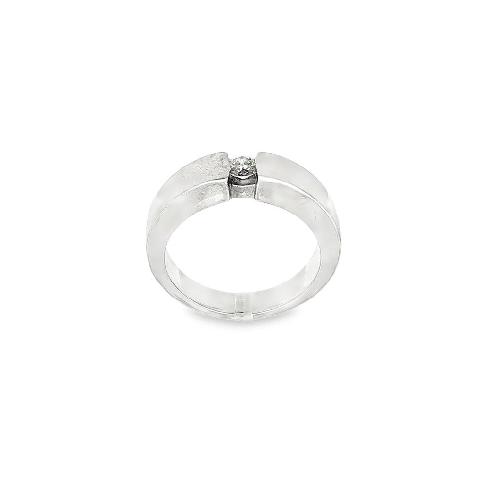 ANILLO ORO BLANCO CON DIAMANTE 0.14qt