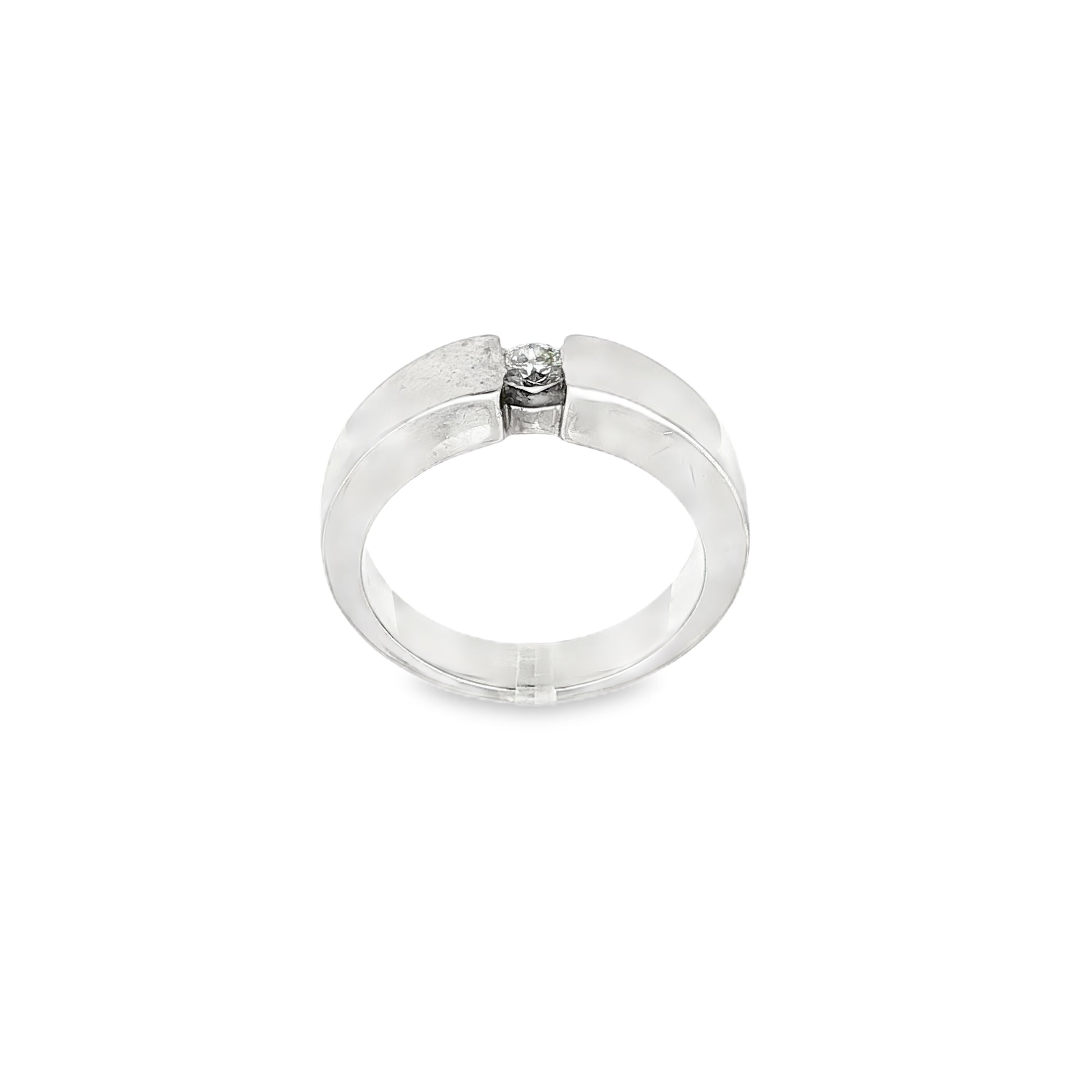 ANILLO ORO BLANCO CON DIAMANTE 0.14qt