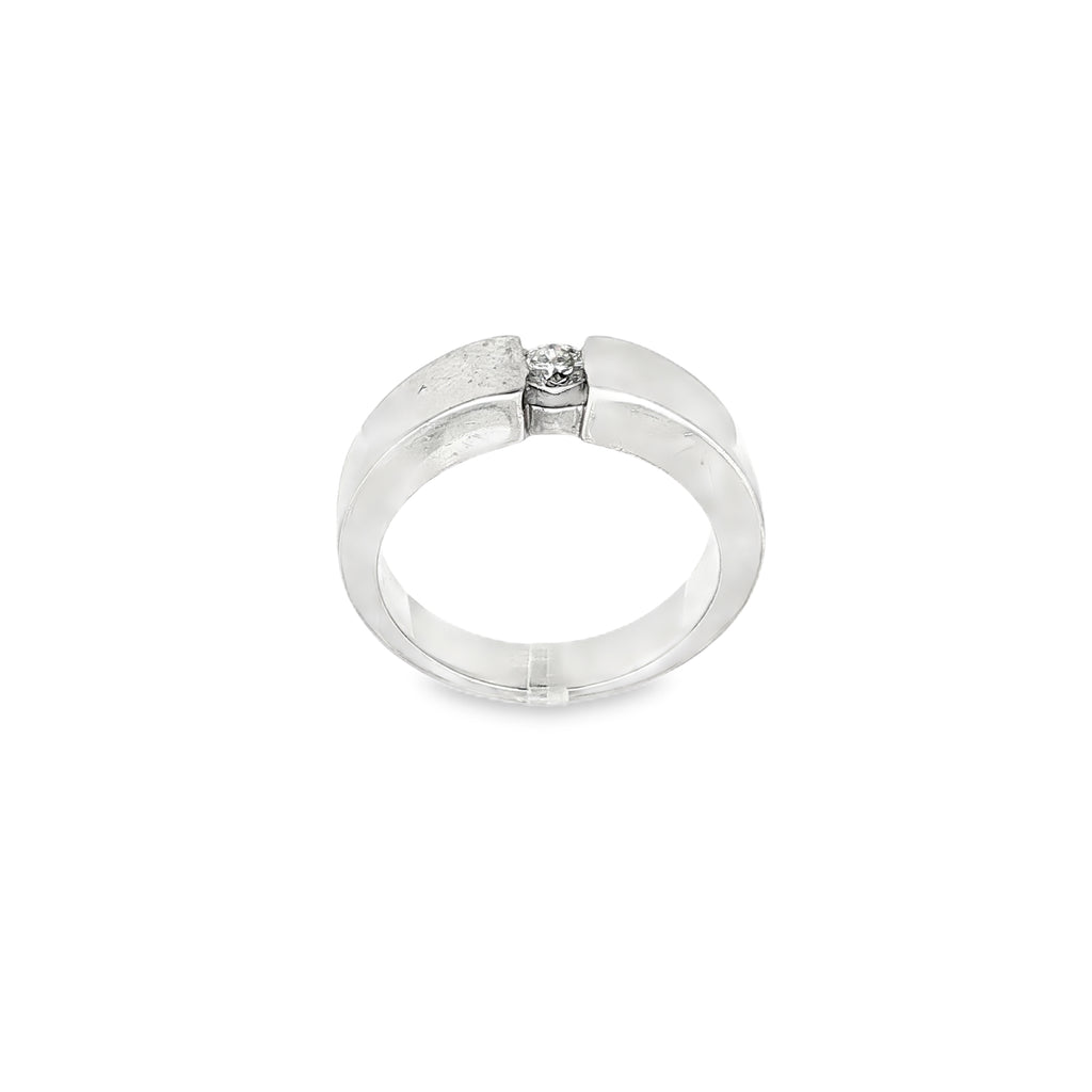 ANILLO ORO BLANCO CON DIAMANTE 0.14qt