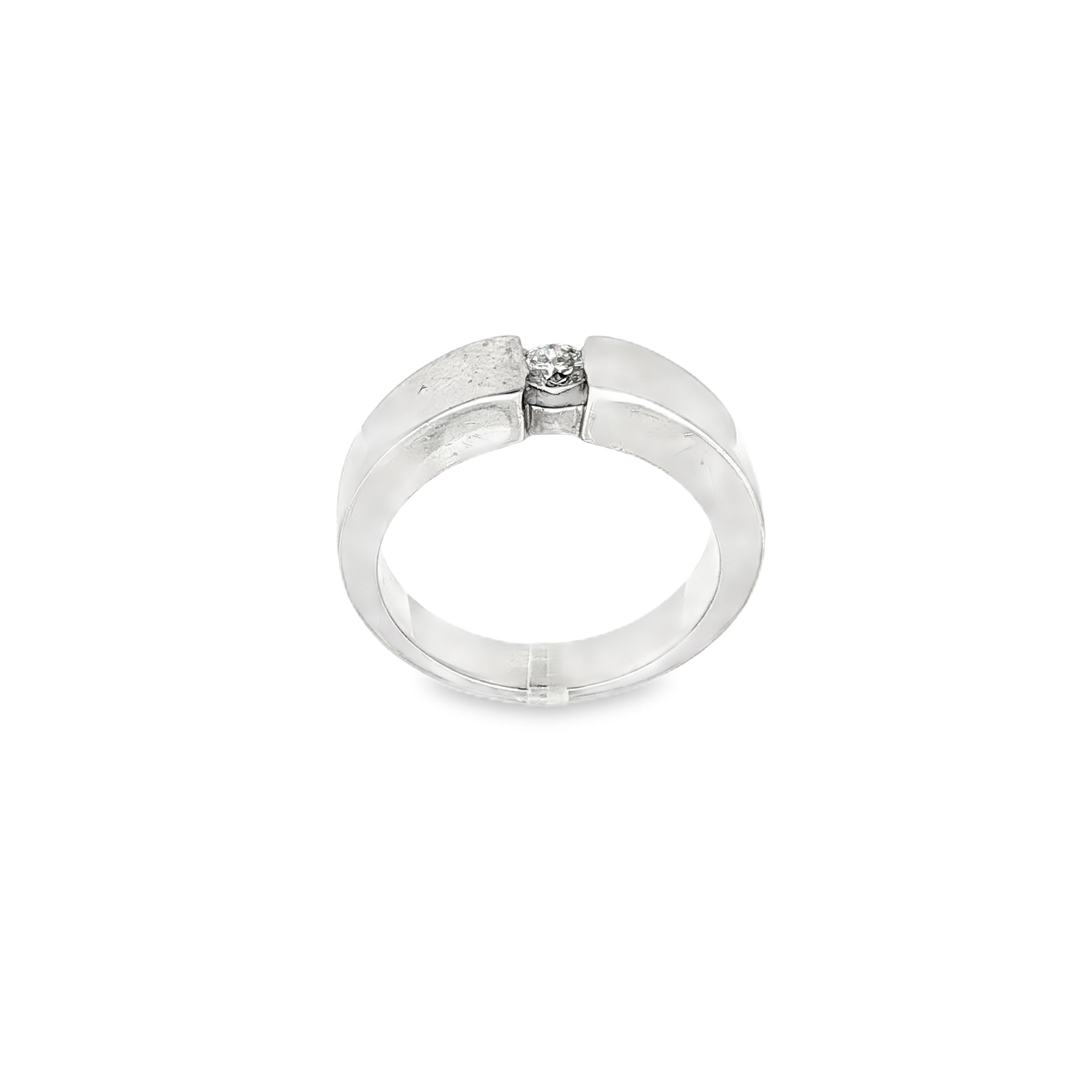 ANILLO ORO BLANCO CON DIAMANTE 0.14qt