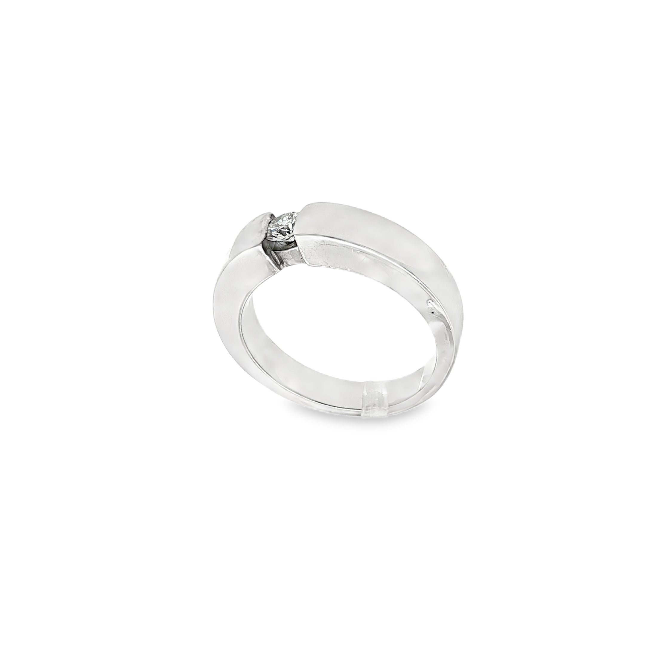 ANILLO ORO BLANCO CON DIAMANTE 0.14qt