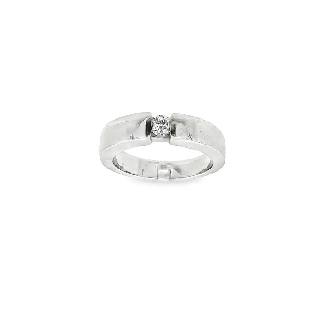 ANILLO ORO BLANCO CON DIAMANTE 0.14qt