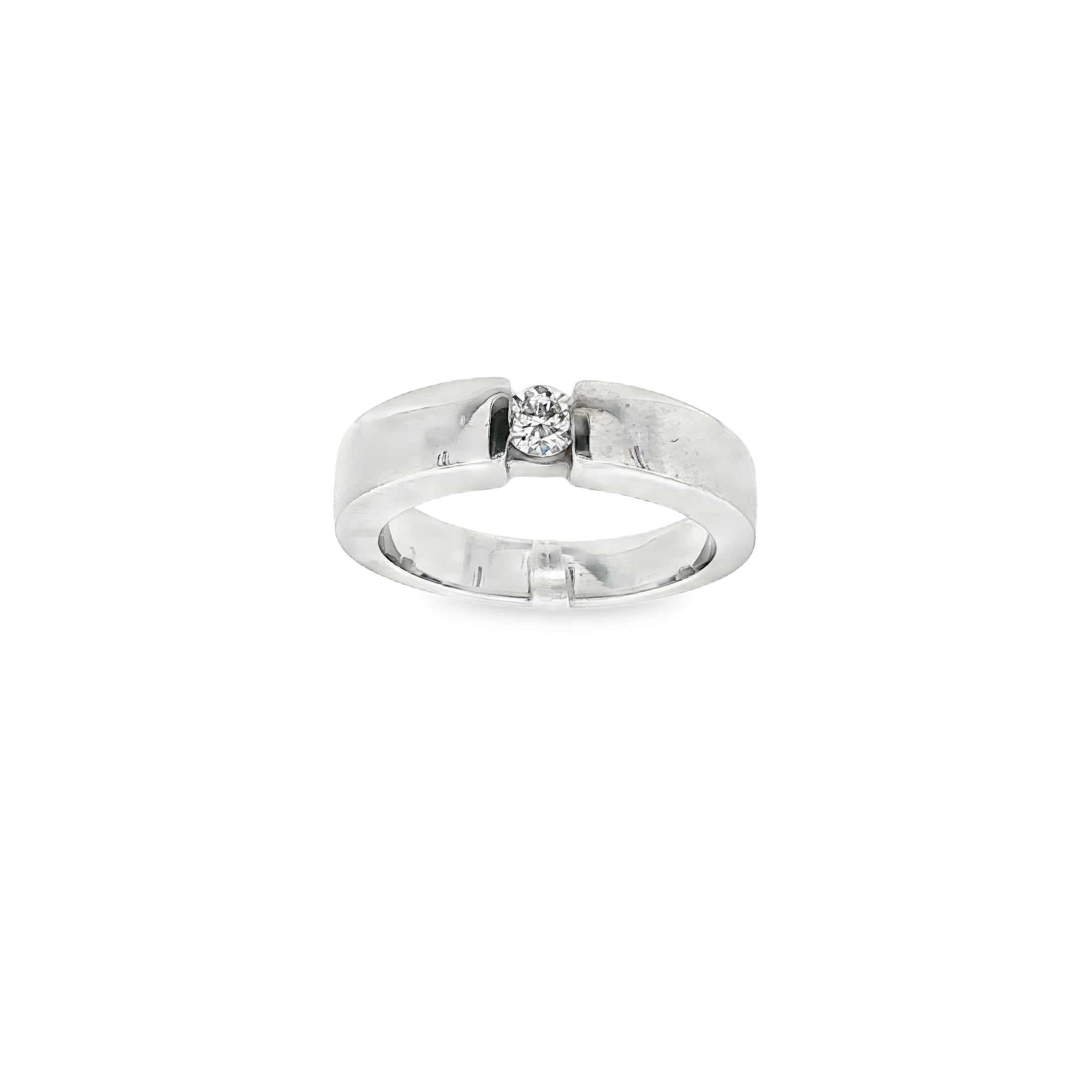 ANILLO ORO BLANCO CON DIAMANTE 0.14qt
