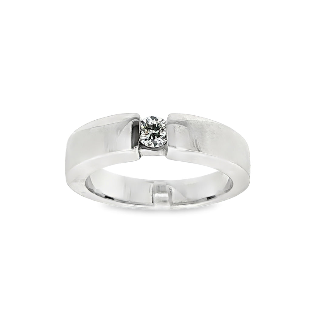ANILLO ORO BLANCO CON DIAMANTE 0.14qt