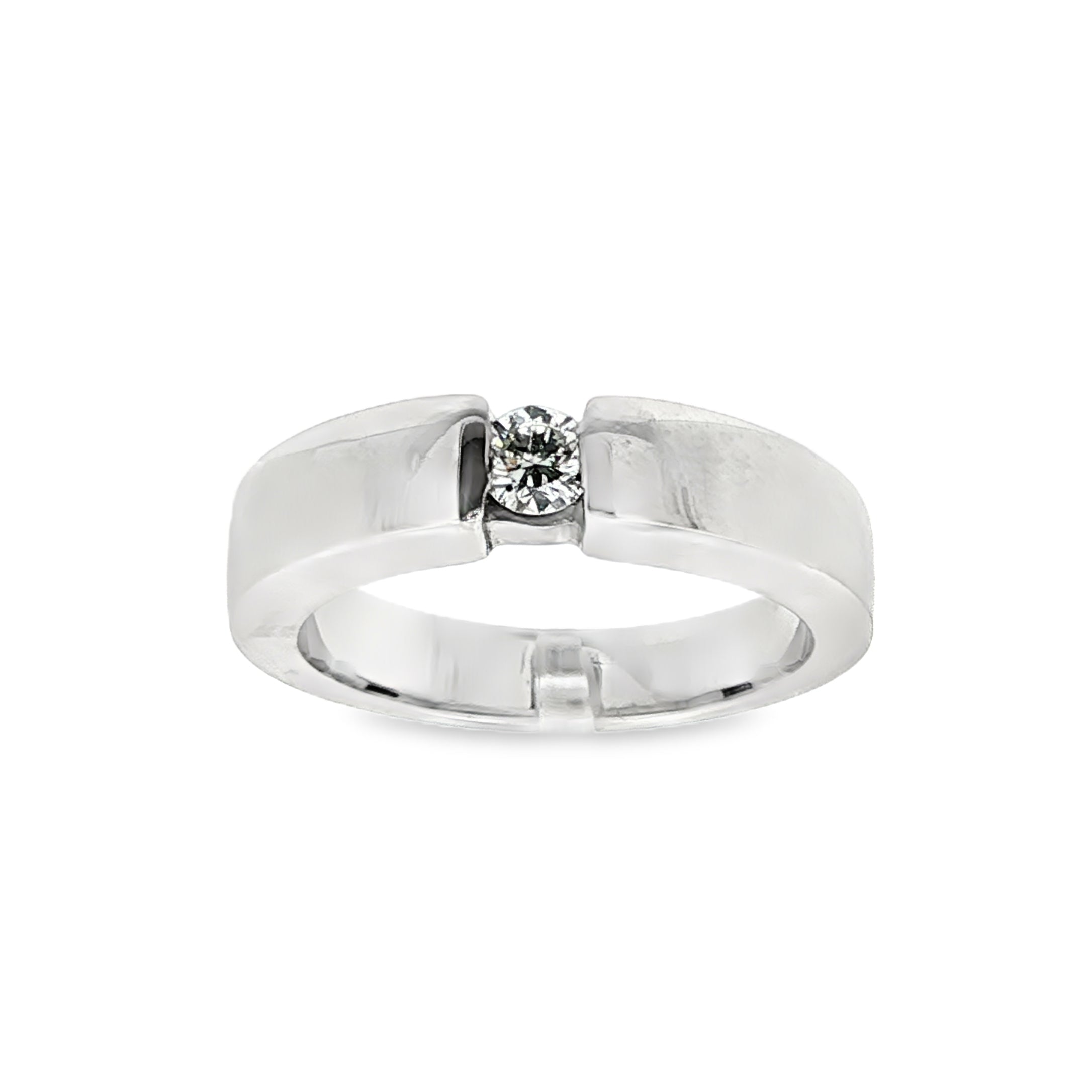 ANILLO ORO BLANCO CON DIAMANTE 0.14qt