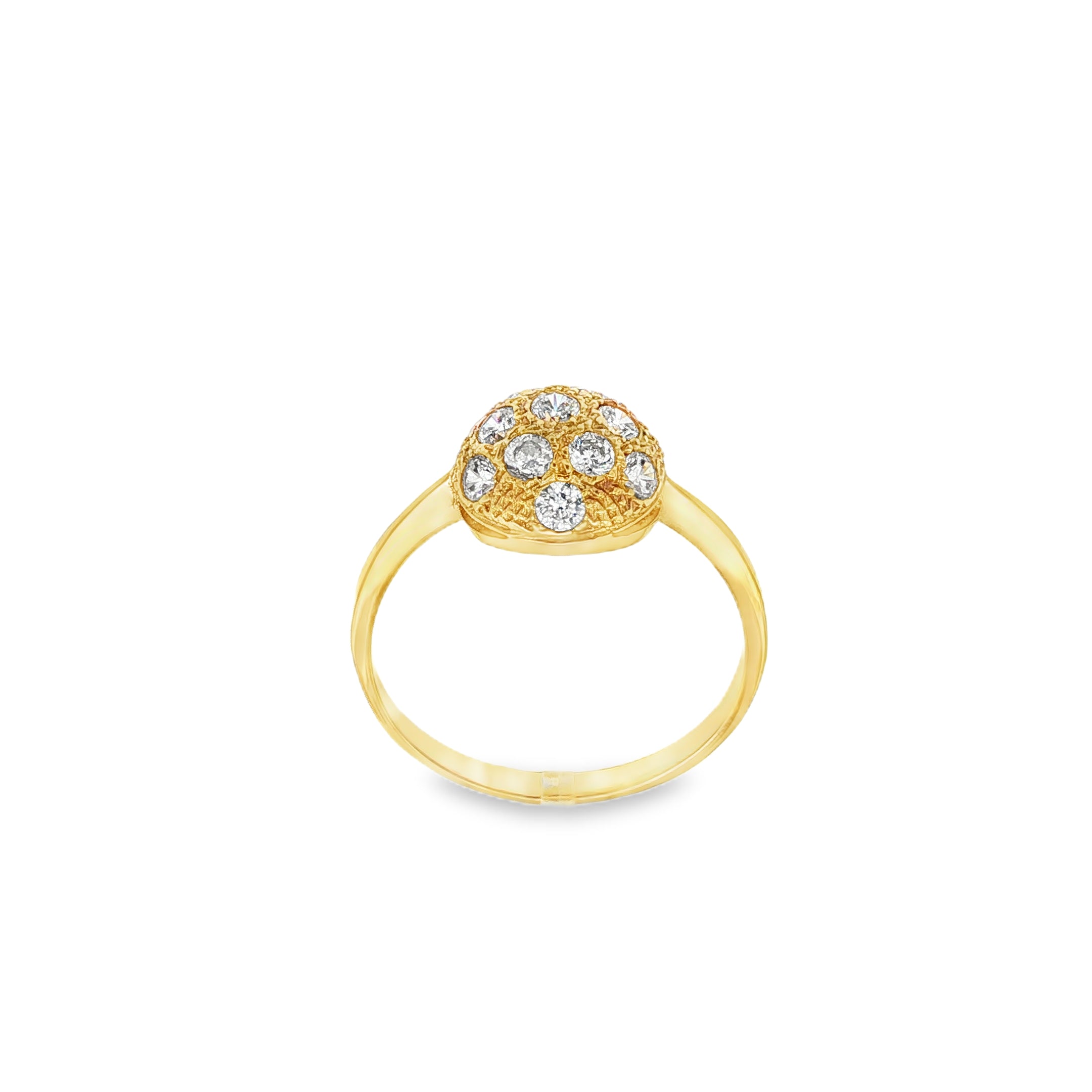 CONJUNTO ANILLO Y PENDIENTES MEDIA ESFERA CON CIRCONITAS
