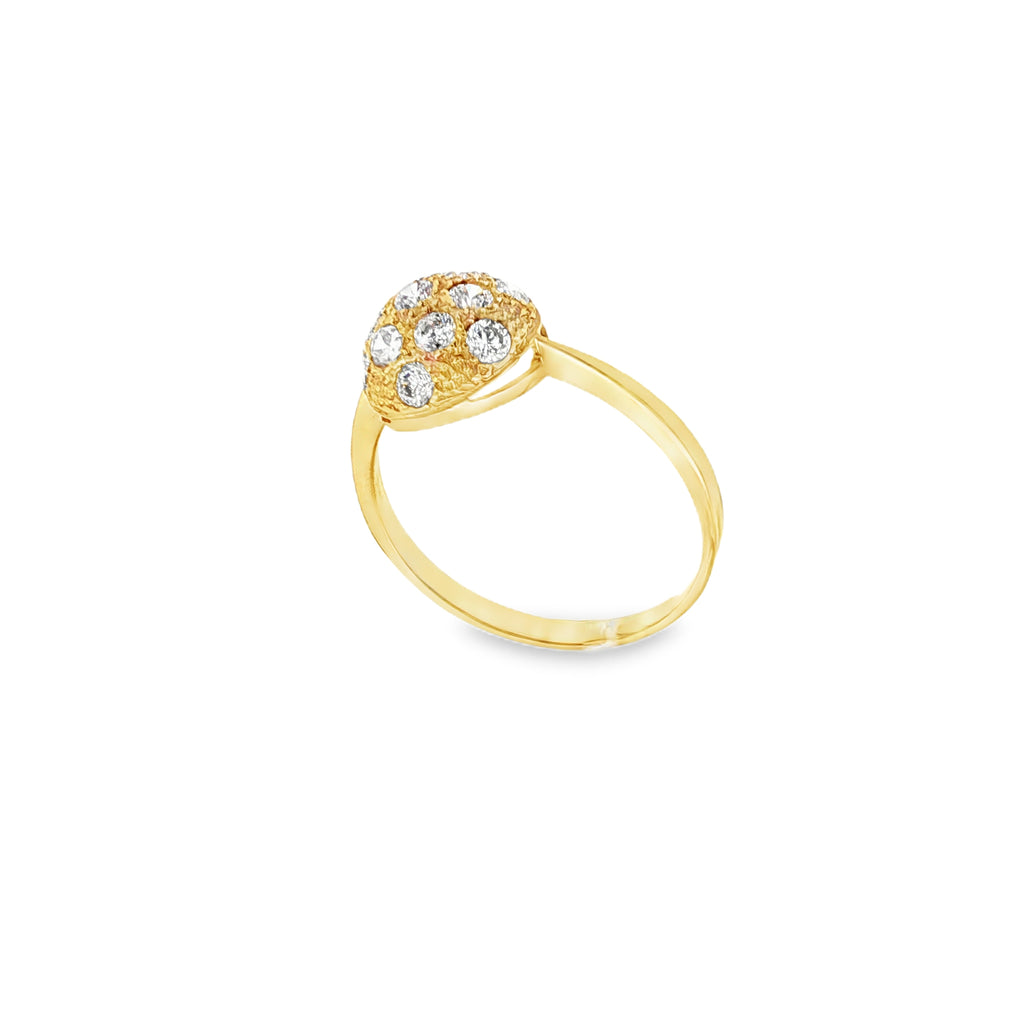 CONJUNTO ANILLO Y PENDIENTES MEDIA ESFERA CON CIRCONITAS