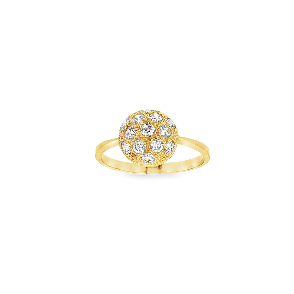 CONJUNTO ANILLO Y PENDIENTES MEDIA ESFERA CON CIRCONITAS