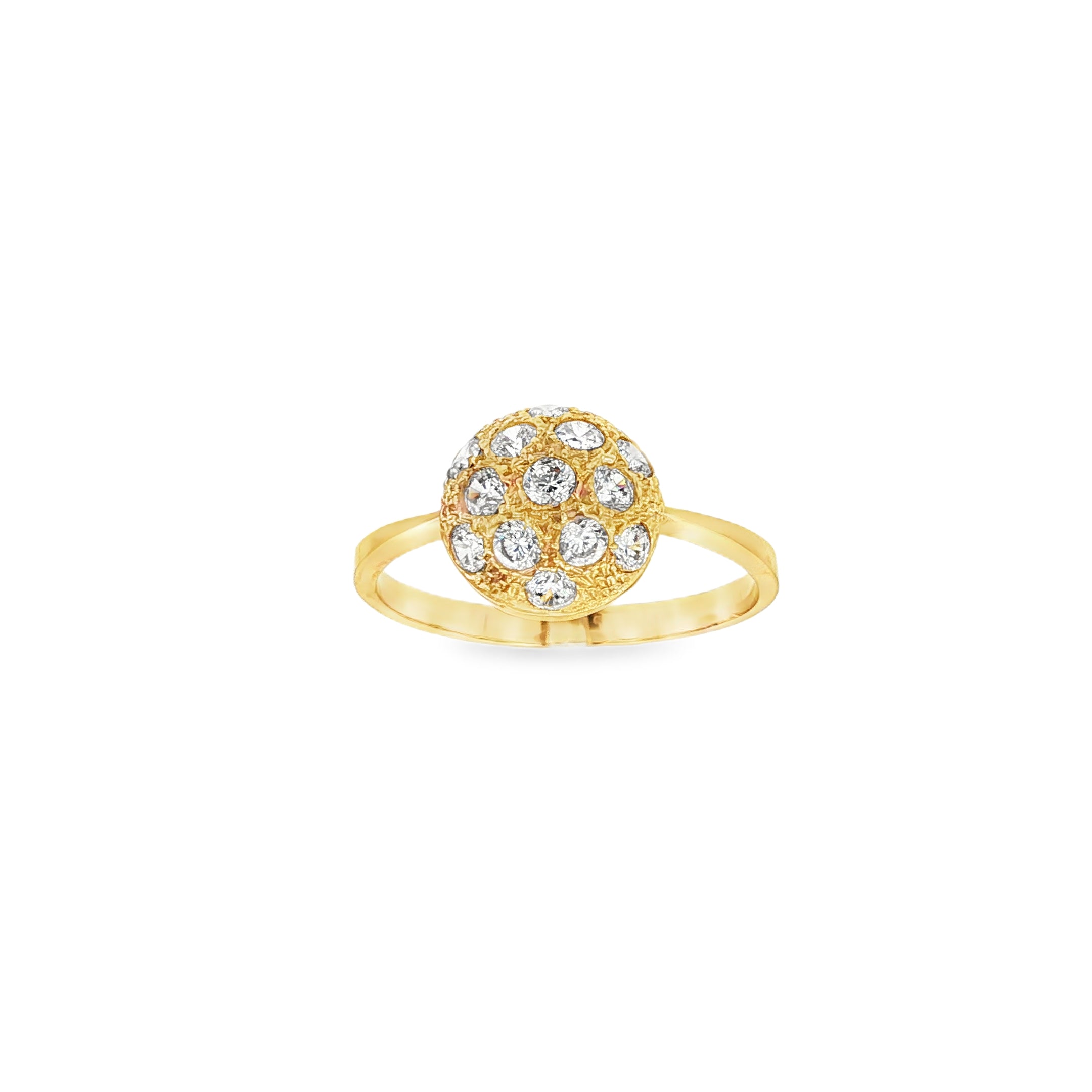 CONJUNTO ANILLO Y PENDIENTES MEDIA ESFERA CON CIRCONITAS