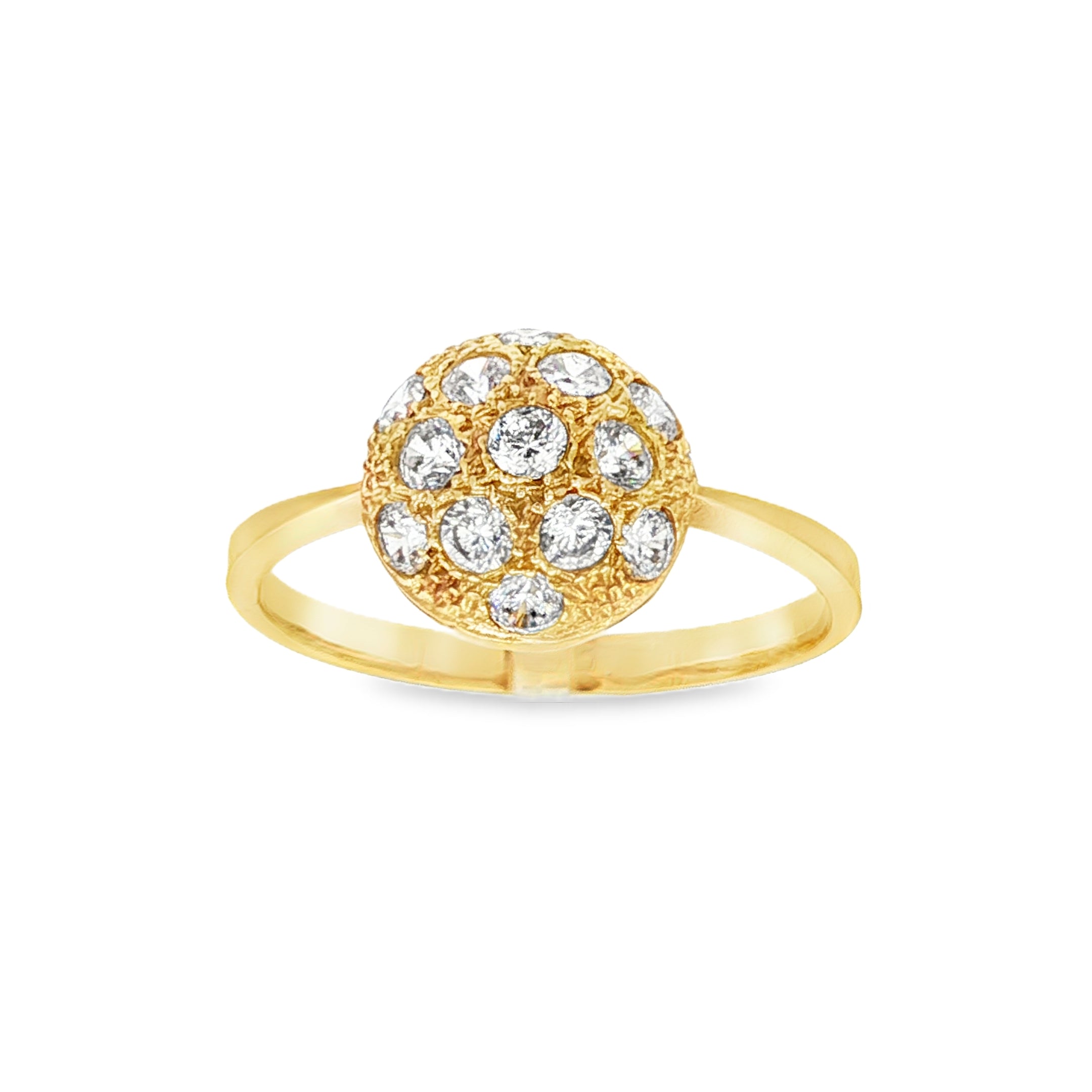CONJUNTO ANILLO Y PENDIENTES MEDIA ESFERA CON CIRCONITAS