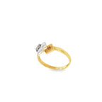 CONJUNTO PENDIENTES Y ANILLO BICOLOR CON CIRCONITAS