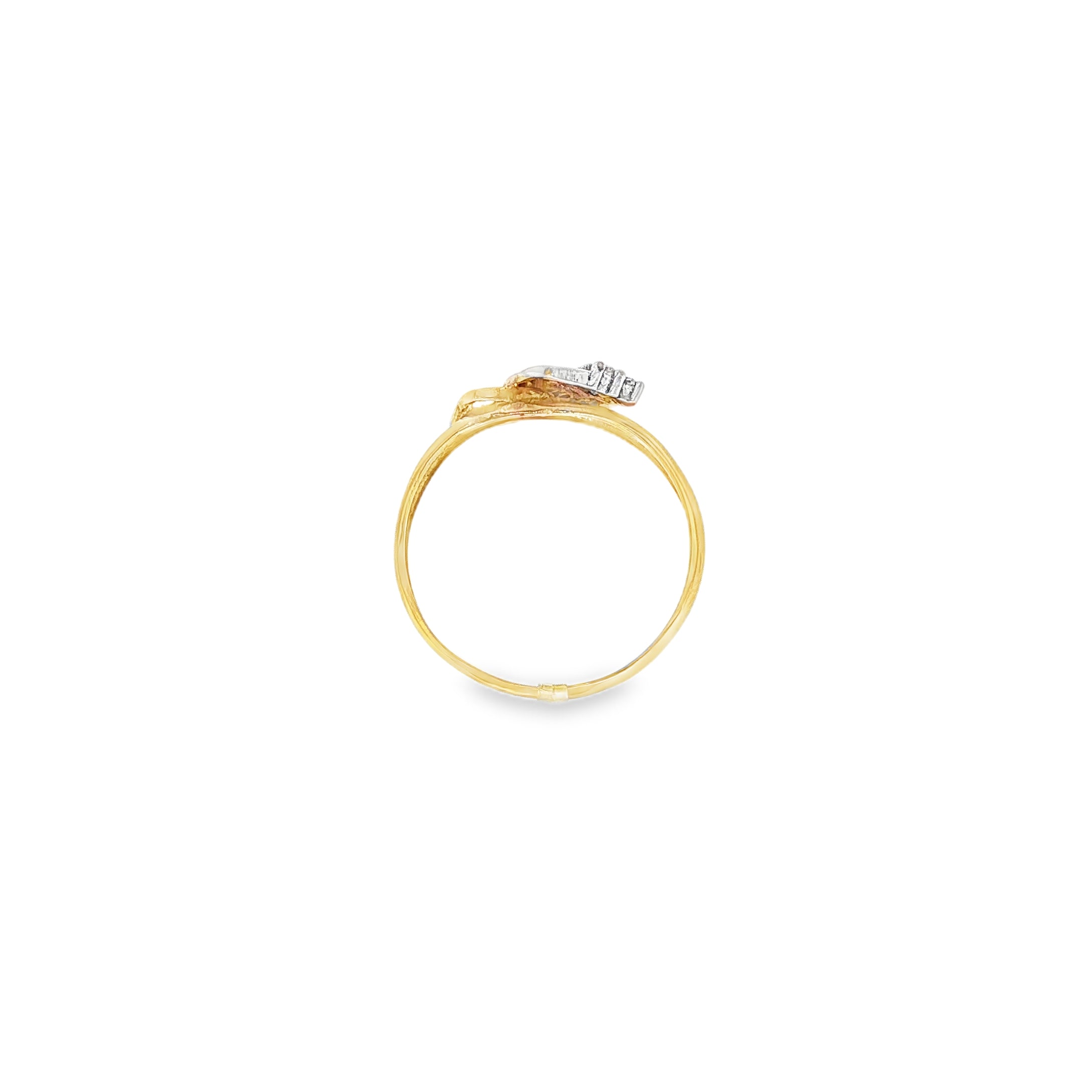 CONJUNTO PENDIENTES Y ANILLO BICOLOR CON CIRCONITAS