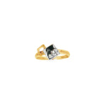 CONJUNTO PENDIENTES Y ANILLO BICOLOR CON CIRCONITAS