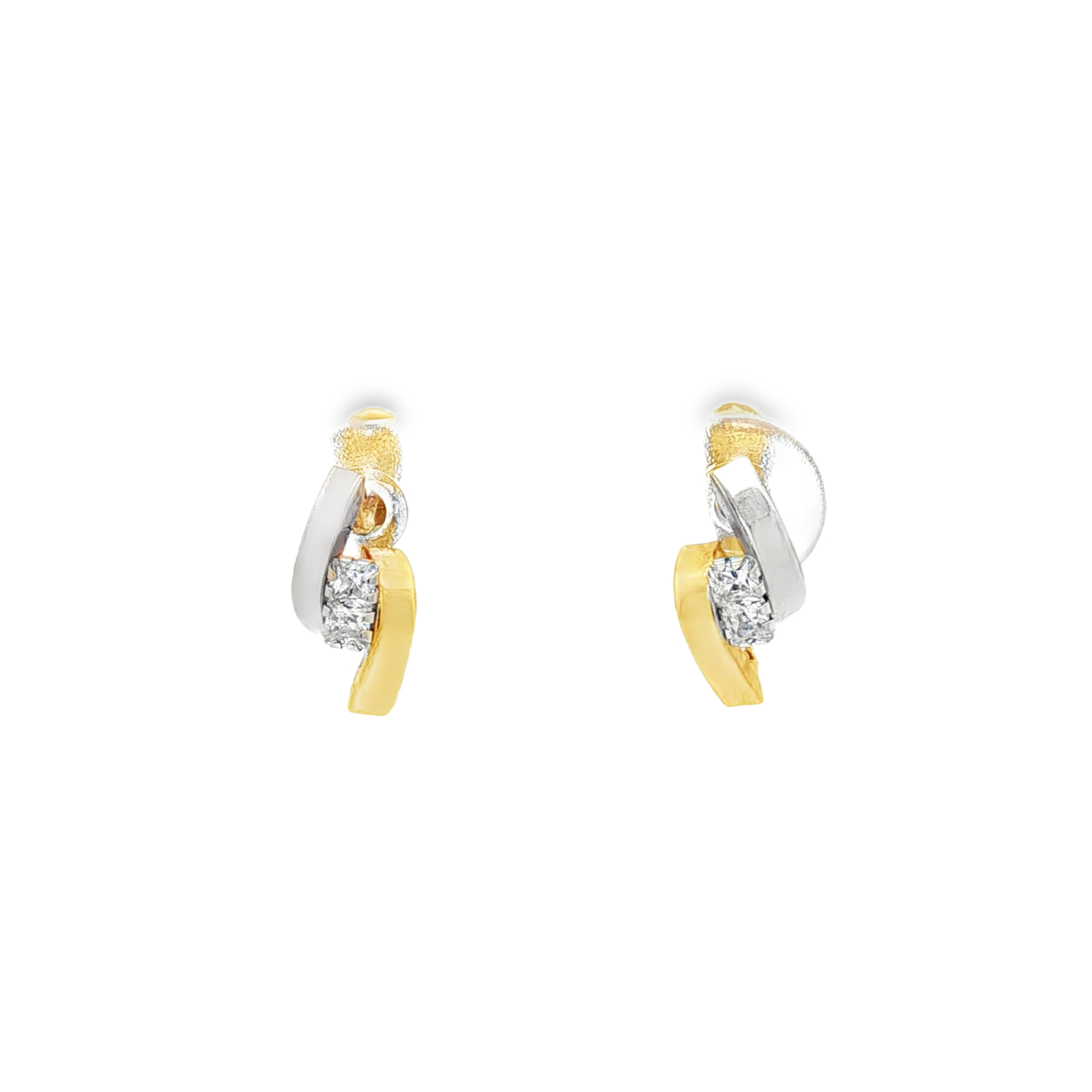 PENDIENTES BICOLOR CON CIRCONITAS