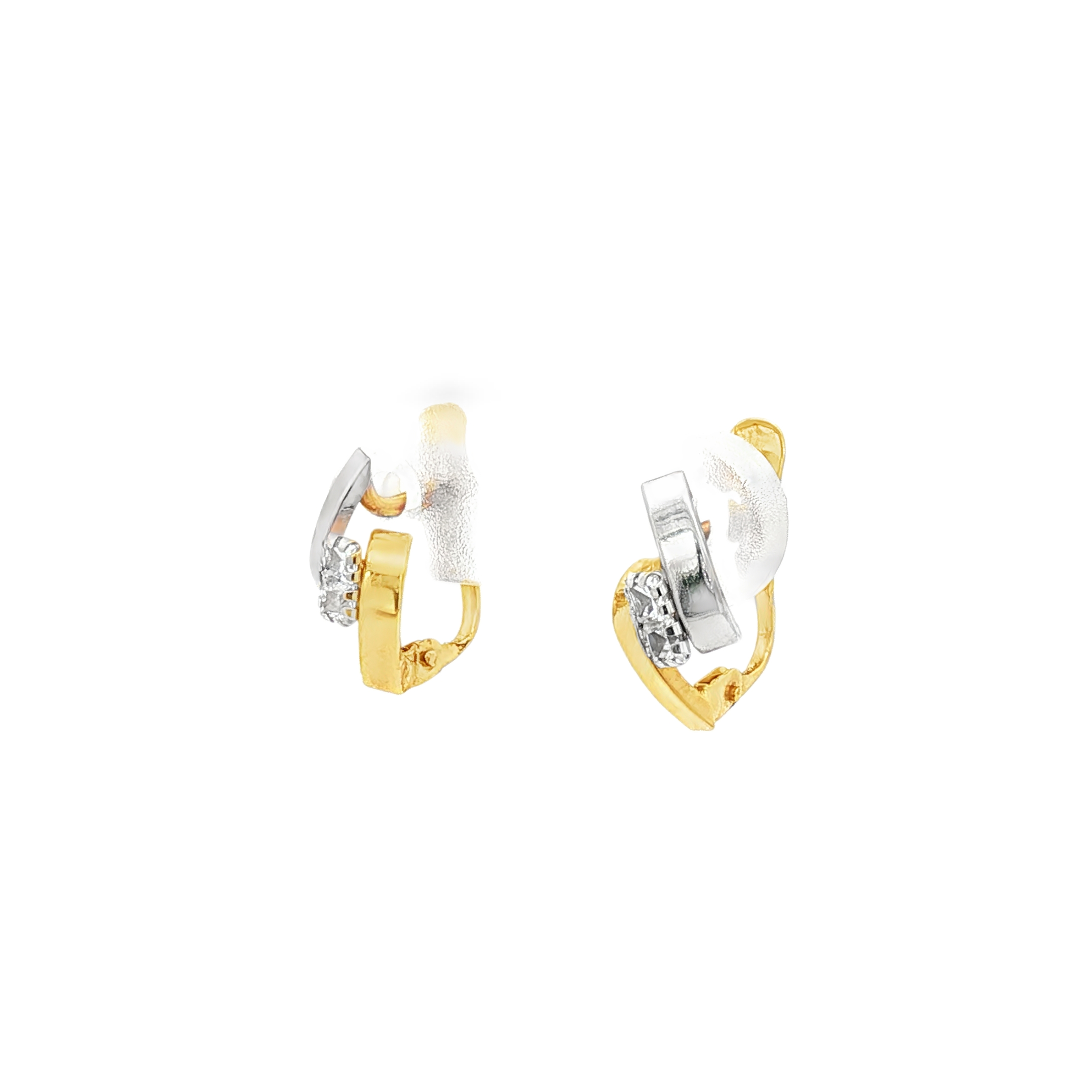 PENDIENTES BICOLOR CON CIRCONITAS