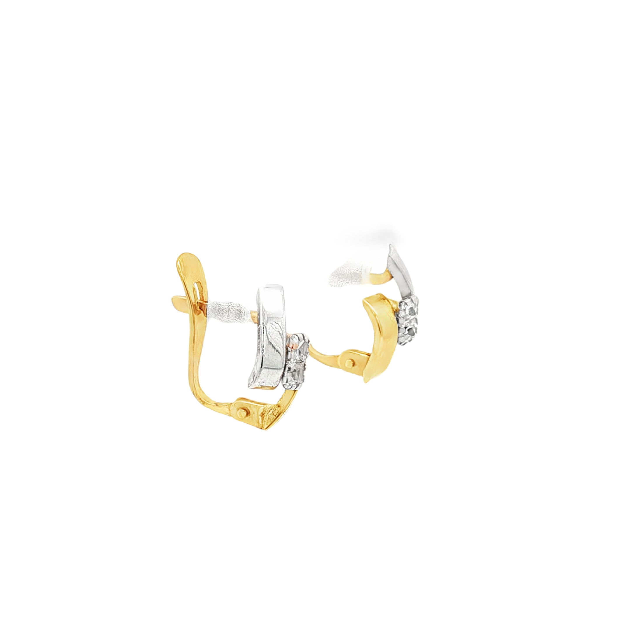 PENDIENTES BICOLOR CON CIRCONITAS