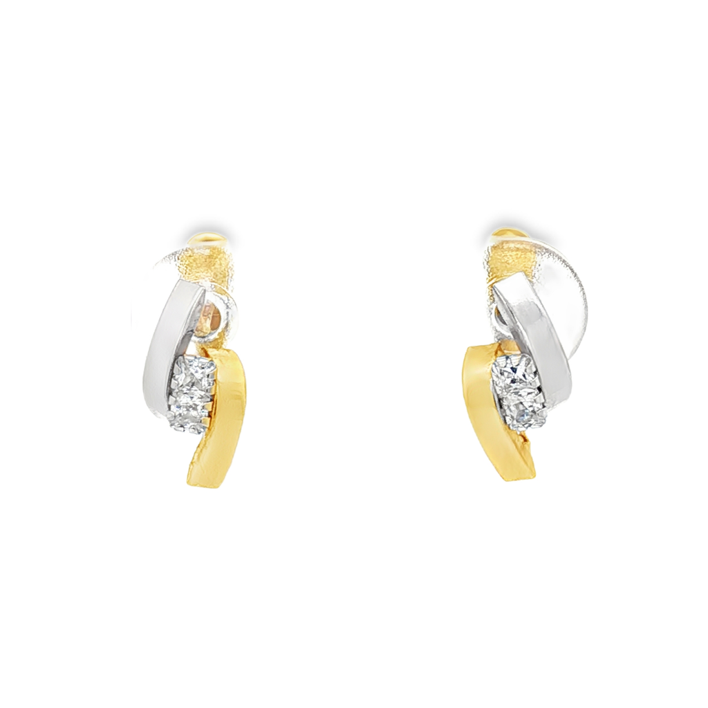 PENDIENTES BICOLOR CON CIRCONITAS