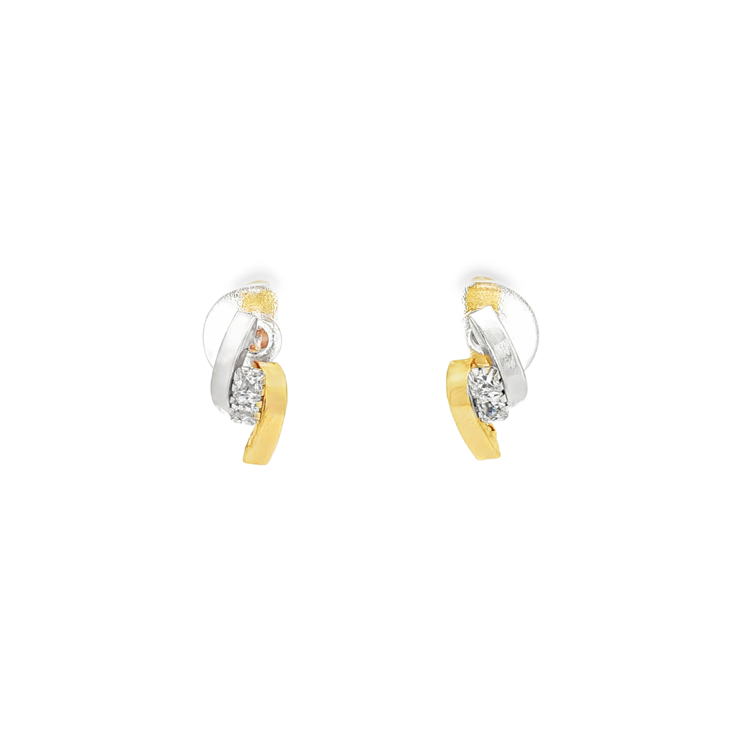 PENDIENTES BICOLOR CON CIRCONITAS