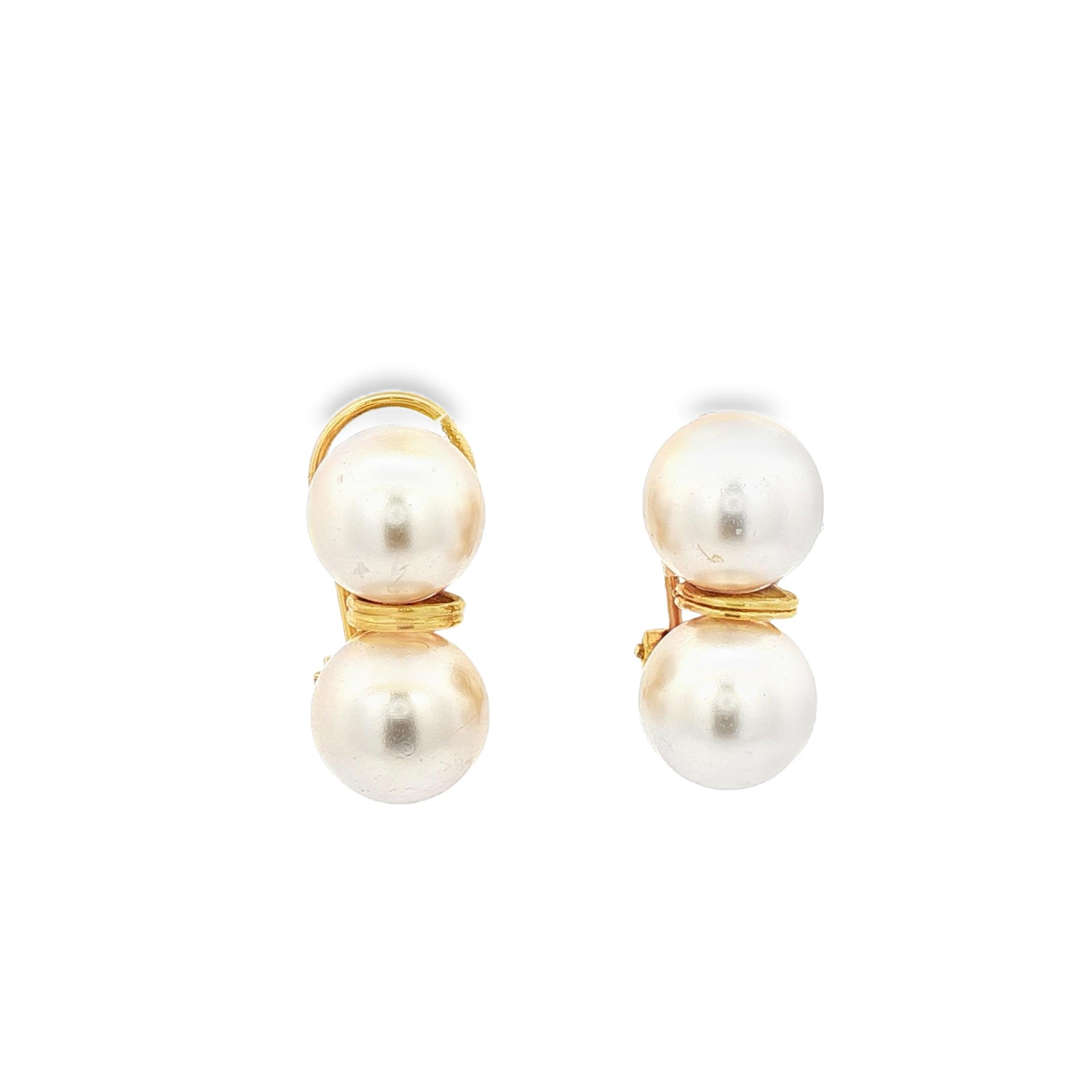 PENDIENTES CON 2 PERLAS