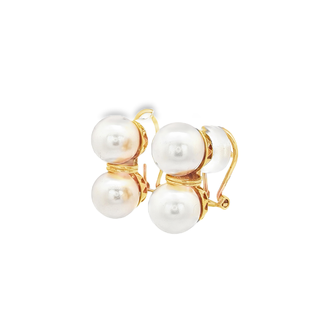 PENDIENTES CON 2 PERLAS