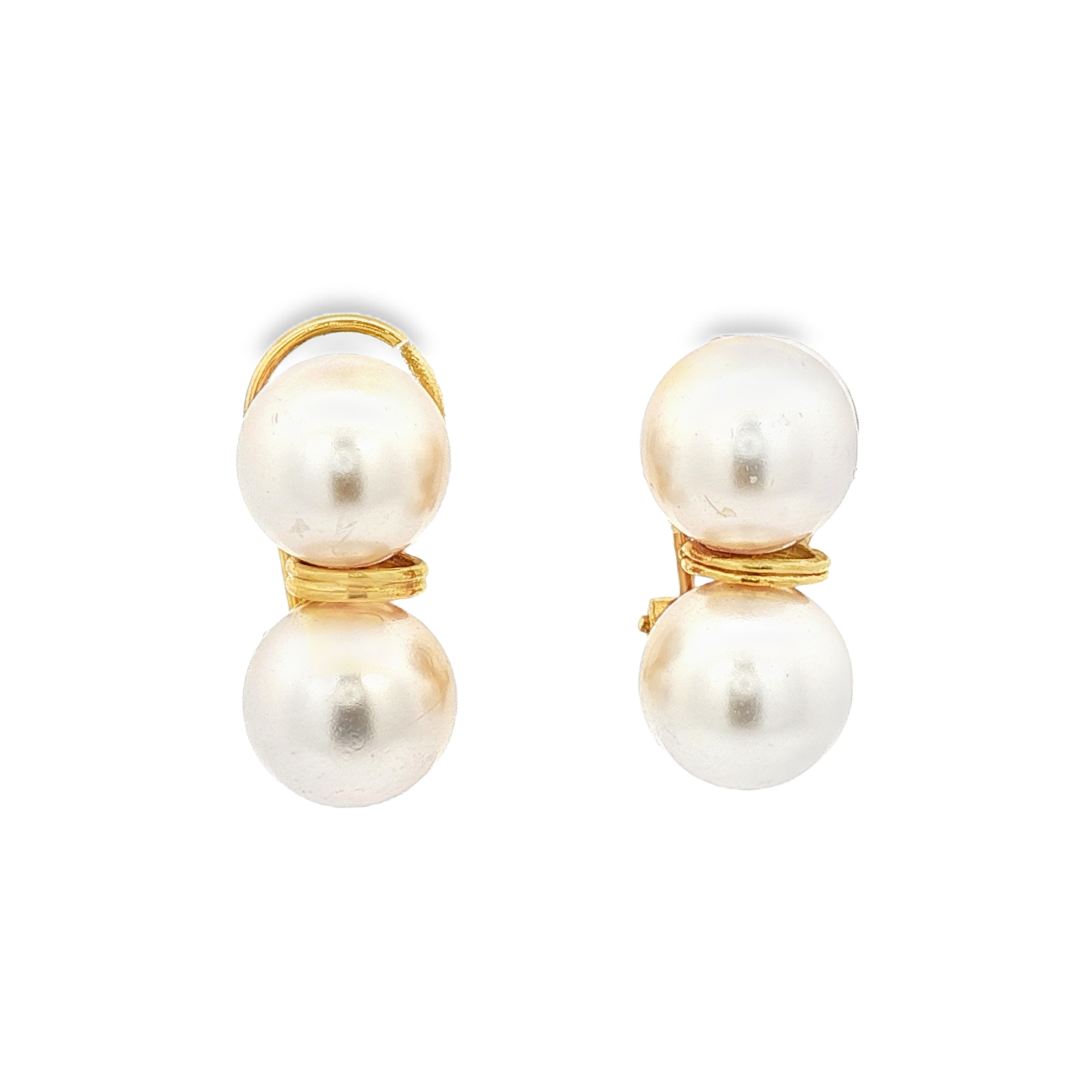 PENDIENTES CON 2 PERLAS