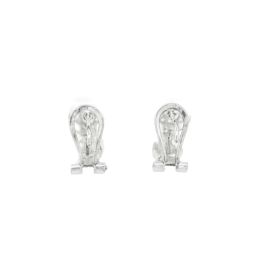 PENDIENTES ORO BLANCO PERLA Y CIRCONITAS