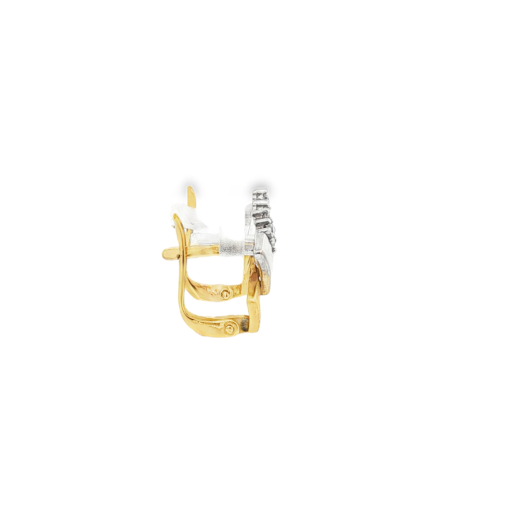 CONJUNTO PENDIENTES Y ANILLO BICOLOR CON CIRCONITAS