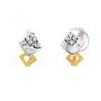 CONJUNTO PENDIENTES Y ANILLO BICOLOR CON CIRCONITAS