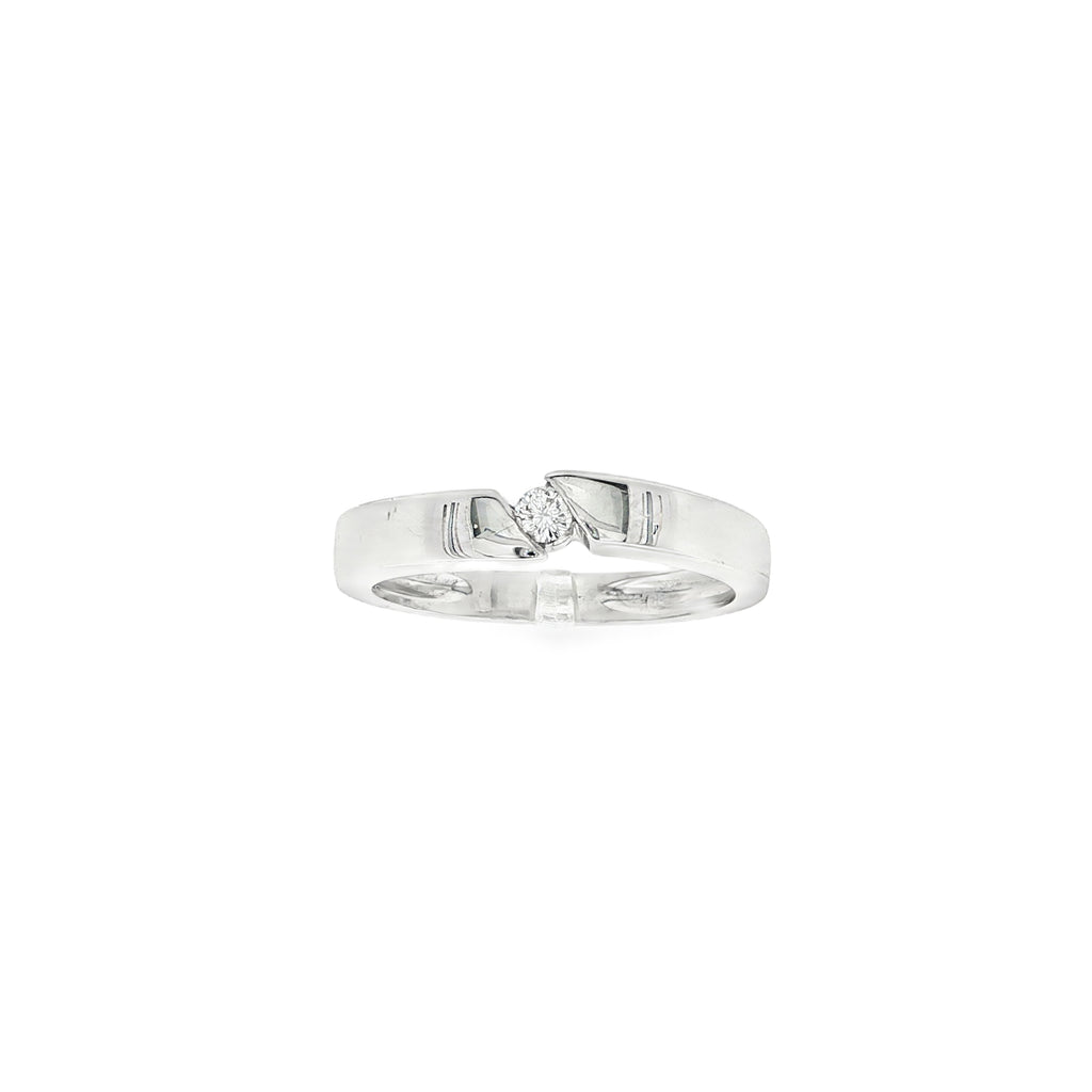 SOLITARIO ORO BLANCO CON DIAMANTE