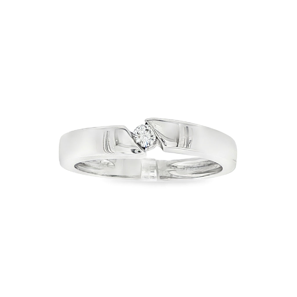 SOLITARIO ORO BLANCO CON DIAMANTE