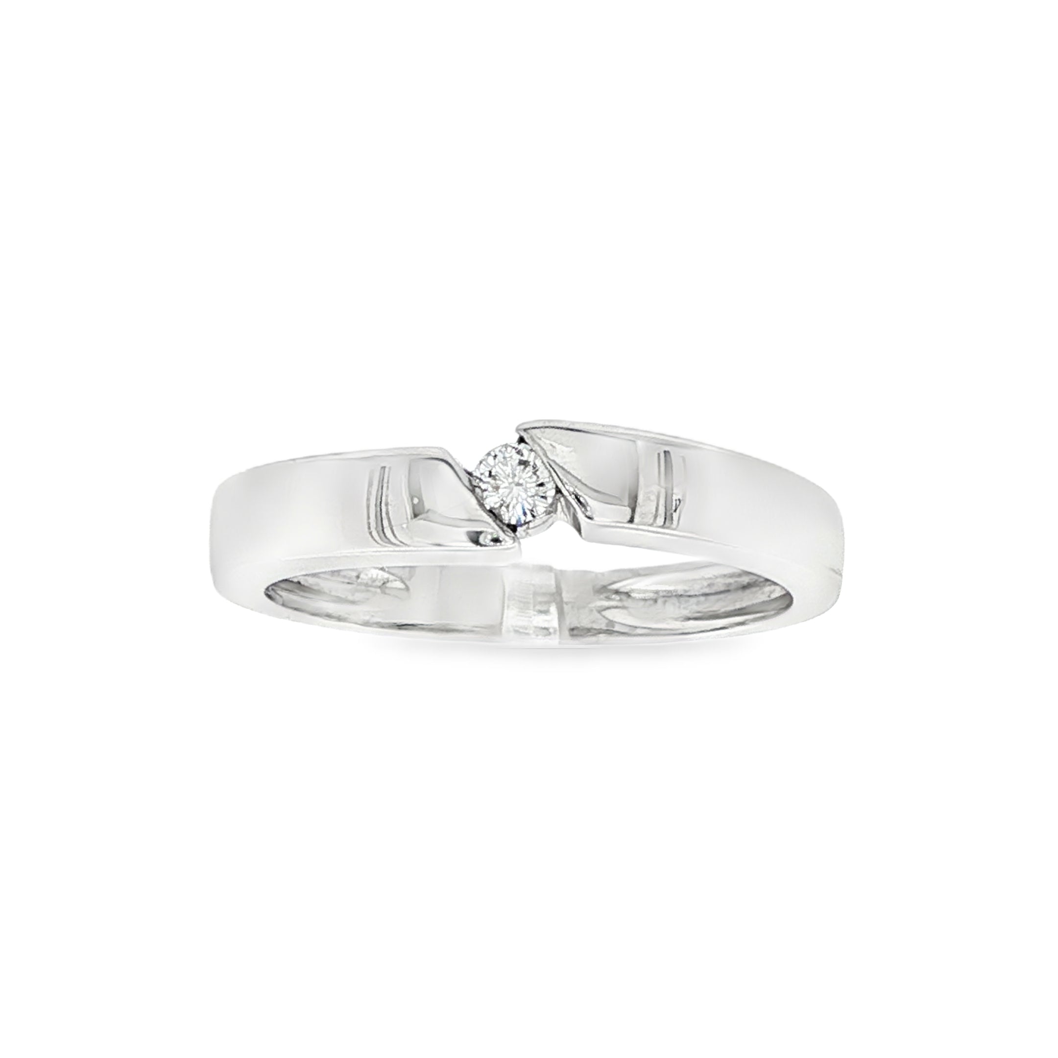 SOLITARIO ORO BLANCO CON DIAMANTE