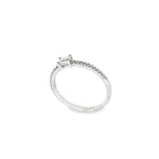ANILLO ORO BLANCO CON DIAMANTE BAGUETTE Y PUNTAS DE DIAMANTE