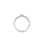 ANILLO ORO BLANCO CON DIAMANTE BAGUETTE Y PUNTAS DE DIAMANTE