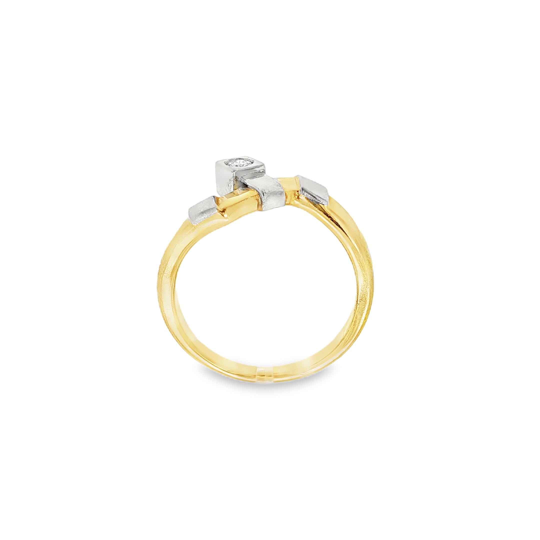 ANILLO BICOLOR CON BRILLANTE
