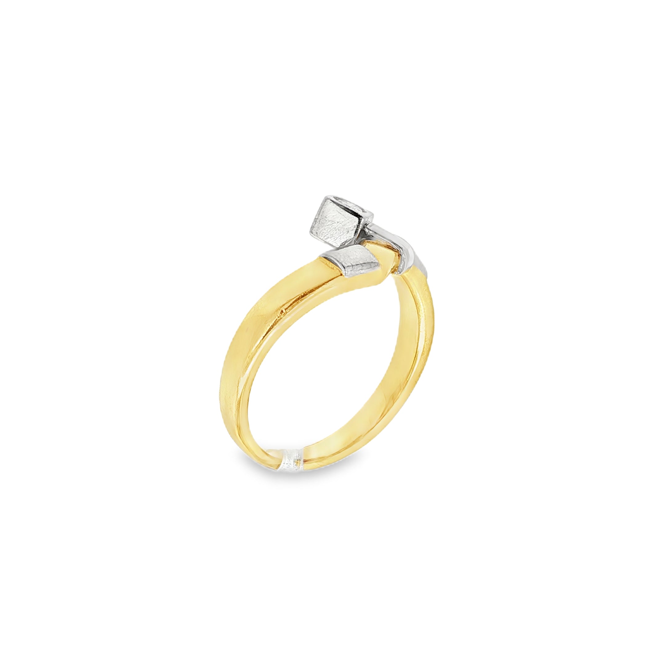 ANILLO BICOLOR CON BRILLANTE