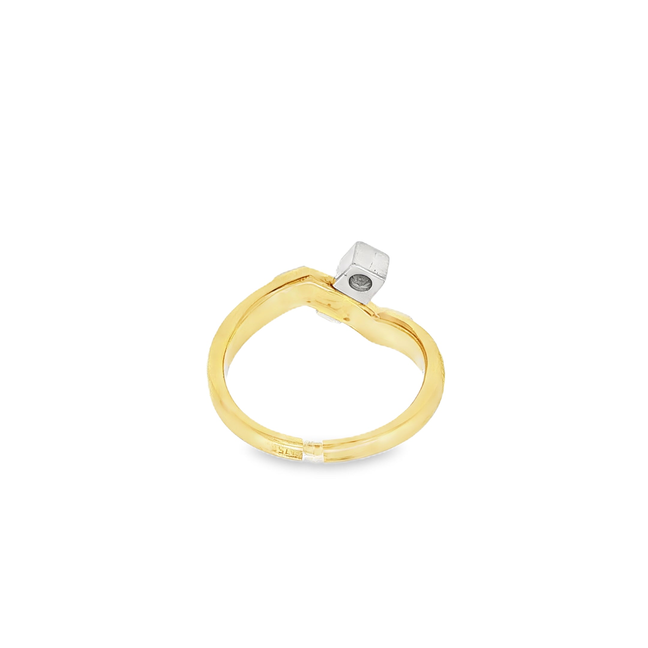 ANILLO BICOLOR CON BRILLANTE