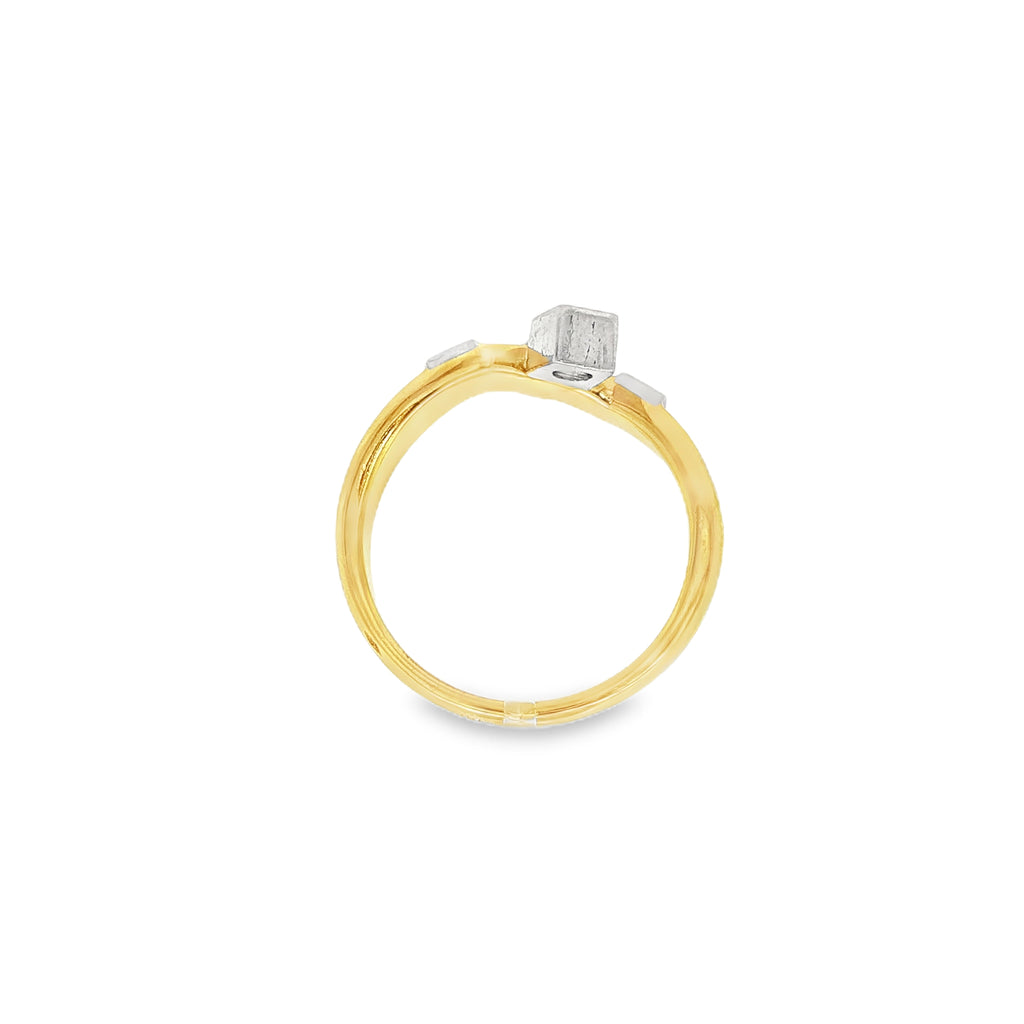 ANILLO BICOLOR CON BRILLANTE