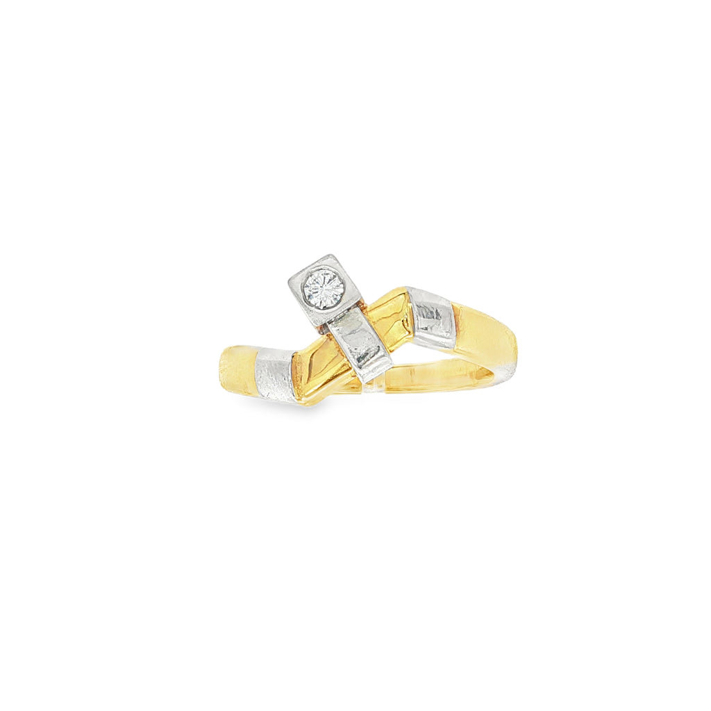 ANILLO BICOLOR CON BRILLANTE