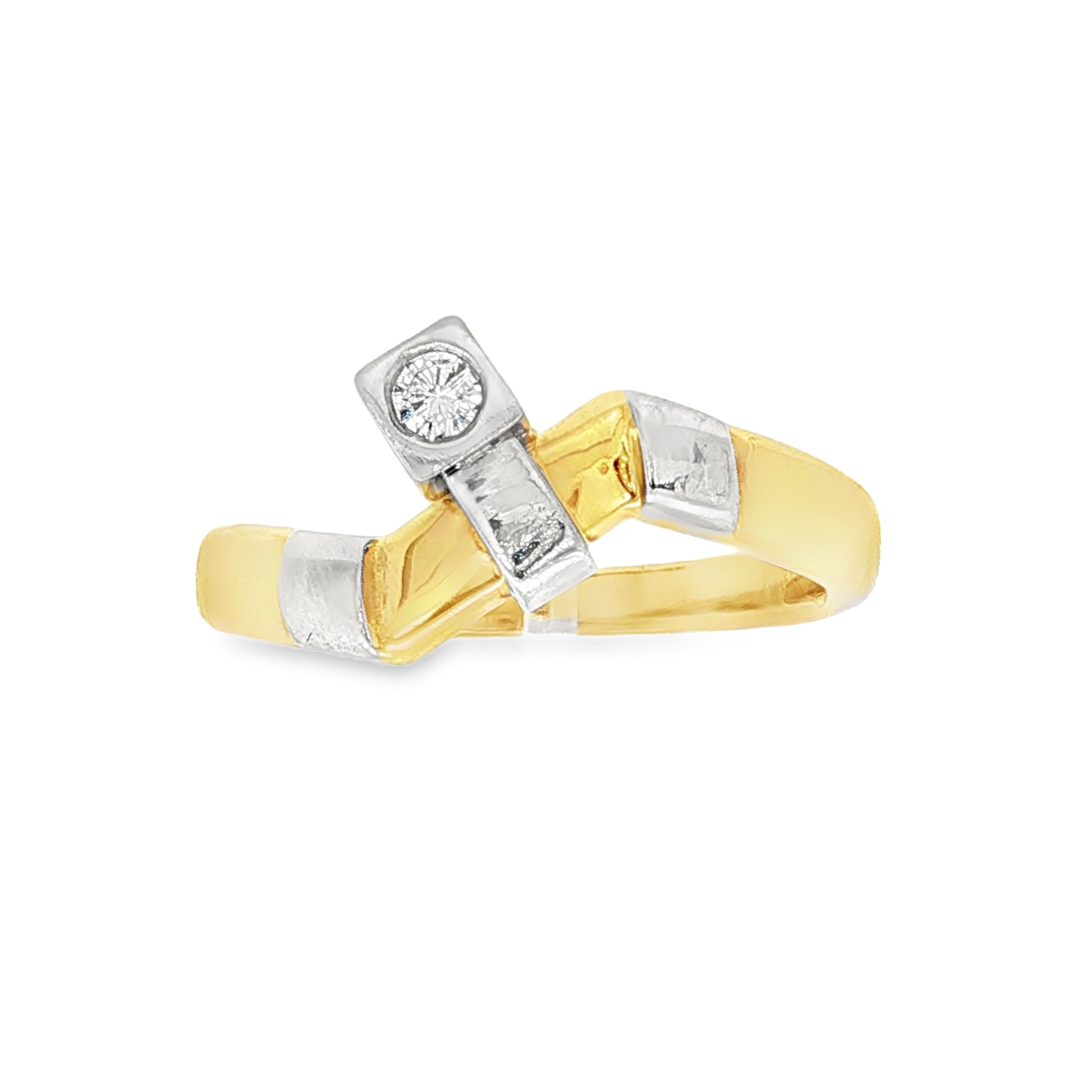 ANILLO BICOLOR CON BRILLANTE