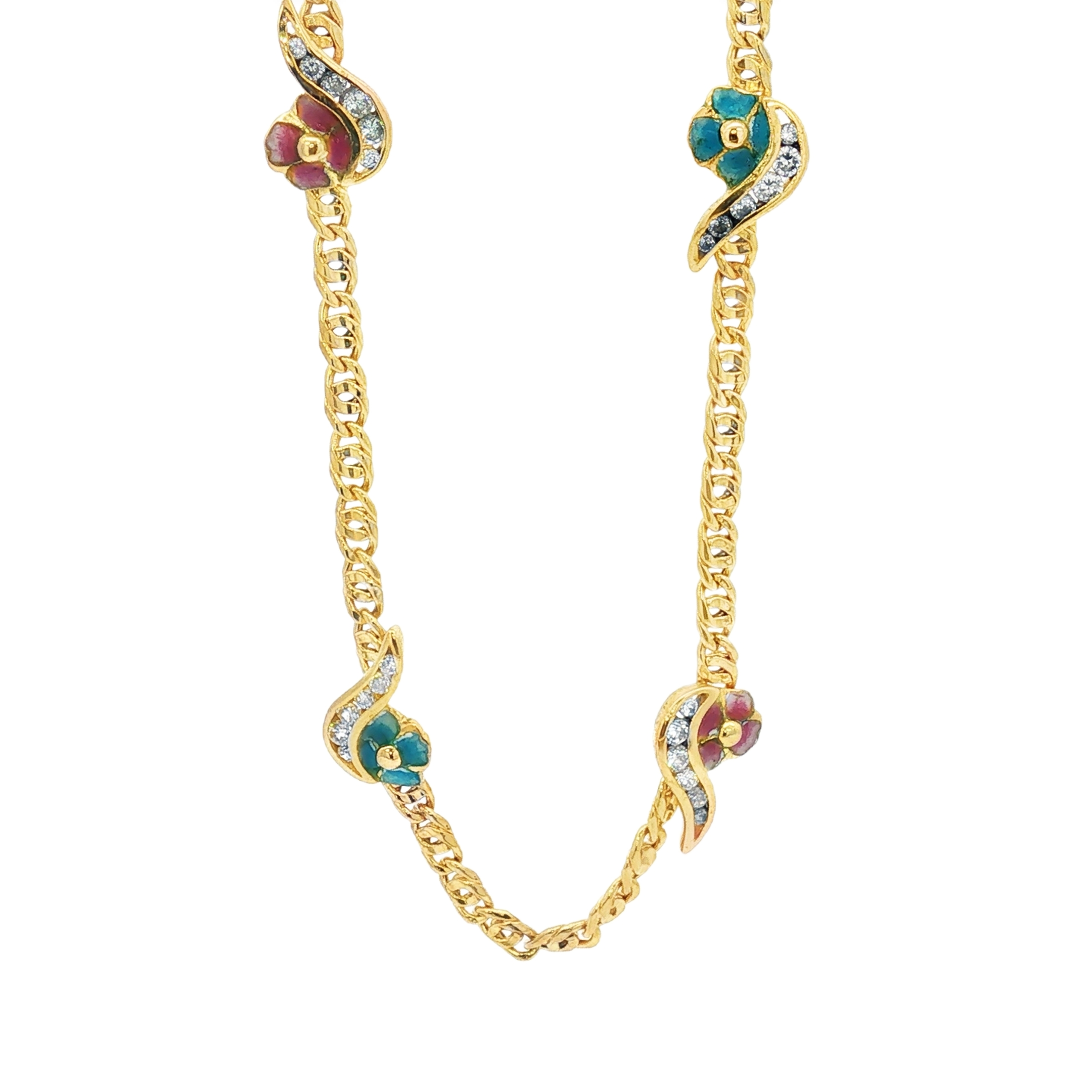 PULSERA FLORES CON CIRCONITAS