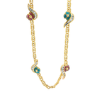 PULSERA FLORES CON CIRCONITAS