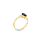 ANILLO 4 PUNTAS CON ZAFIRO Y DIAMANTES
