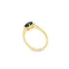 ANILLO 4 PUNTAS CON ZAFIRO Y DIAMANTES