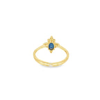 ANILLO 4 PUNTAS CON ZAFIRO Y DIAMANTES