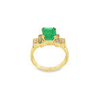ANILLO CON ESMERALDA Y DIAMANTES