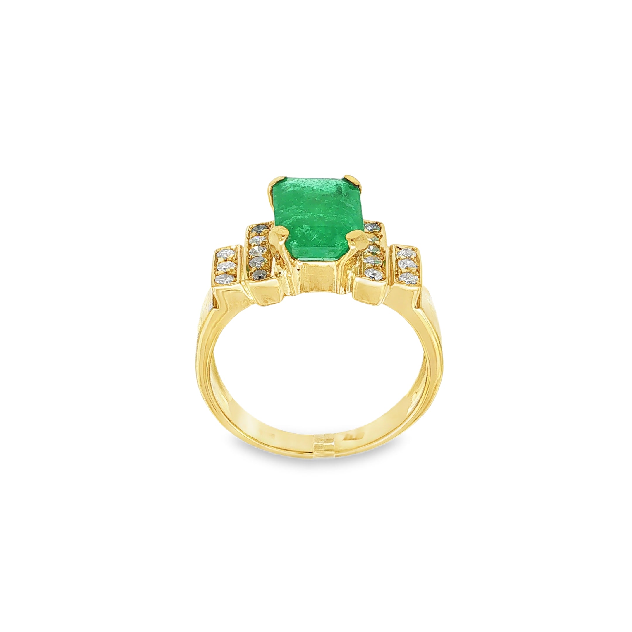 ANILLO CON ESMERALDA Y DIAMANTES