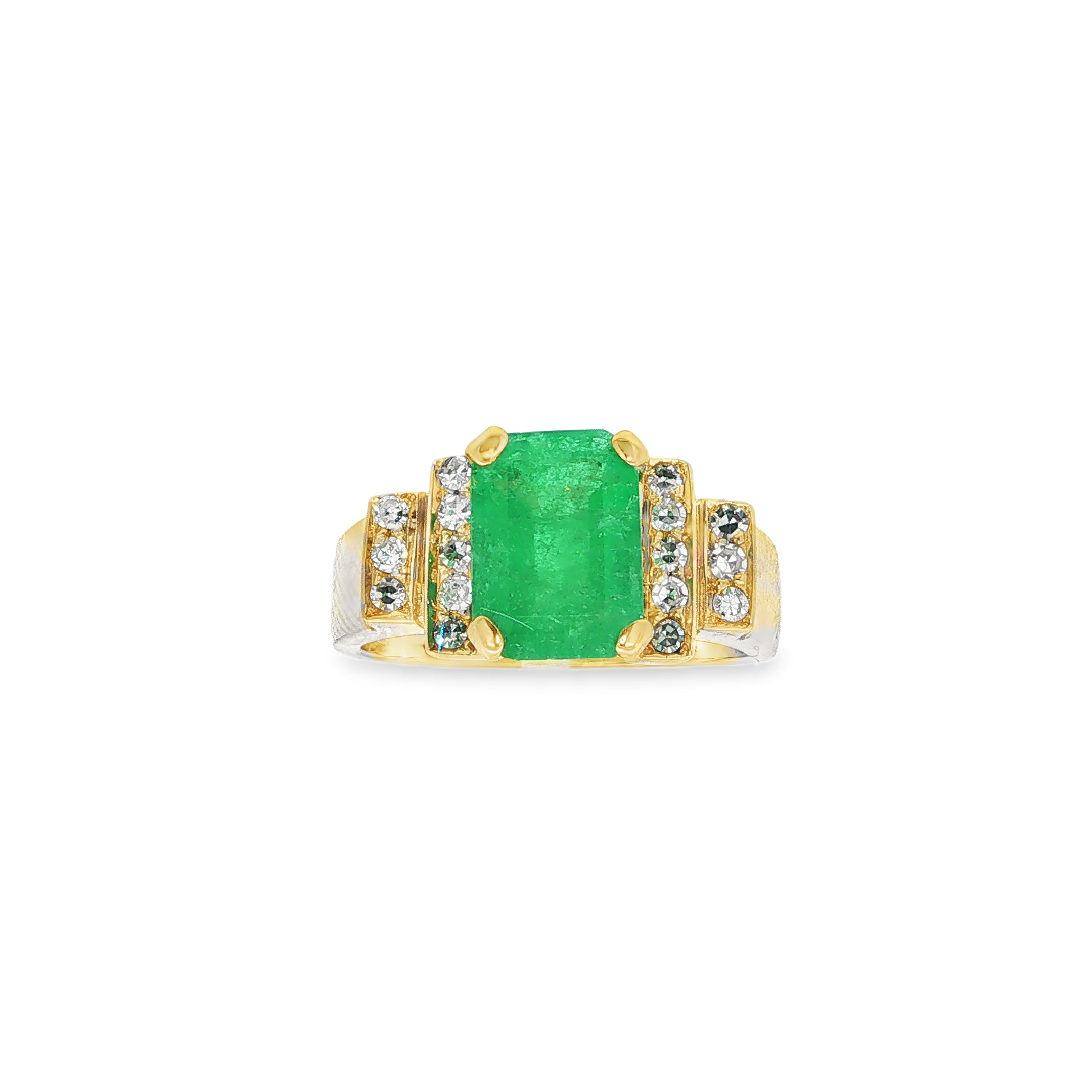 ANILLO CON ESMERALDA Y DIAMANTES